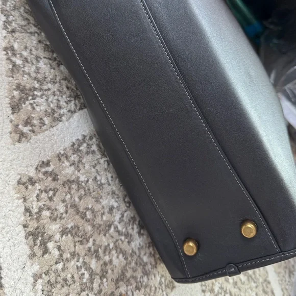 Coach Black Leather Theo Tote - Picture 8 of 9